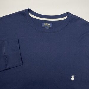 Polo Ralph Lauren Thermal Sleepwear Shirt Mens 3X Waffle Knit Navy Blue‎ Cotton